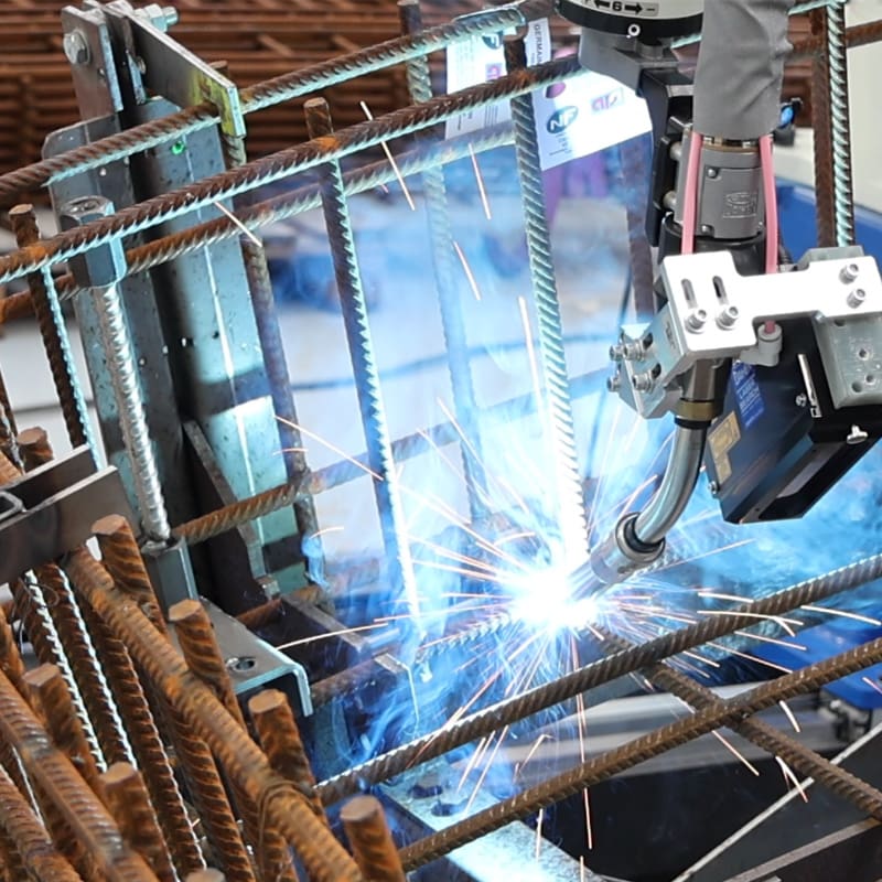 GMT Robotics Mega WeldMate robotic solution for tunnel segment rebar cage prefab