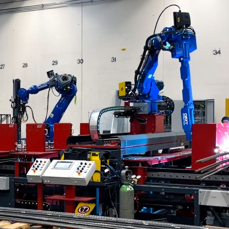 GMT Robotics Micro Arcas automatized solution for beams and columns manufacturing